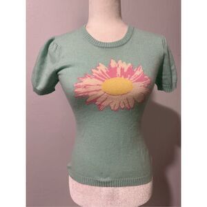 Cashmere flower Fitted Top S